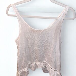 American Eagle Outfitters Cream Crop Top